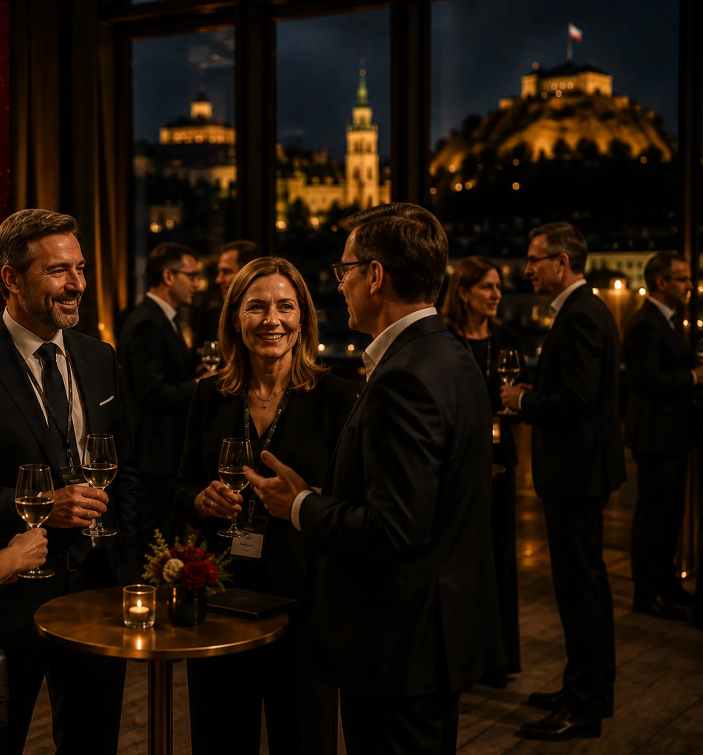 Rozmowa kilku osób podczas części networkingowej